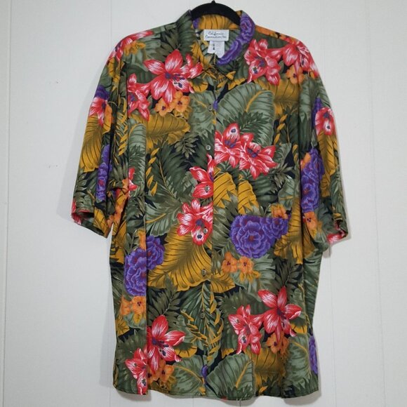 Vtg California Connection floral Hawaiian sz 42/22 - Picture 1 of 8